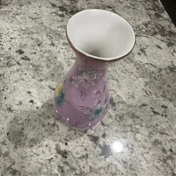 Hand Painted Porcelain Vase Made In Portugal Pink Floral Easter Home Decor - Picture 3 of 7